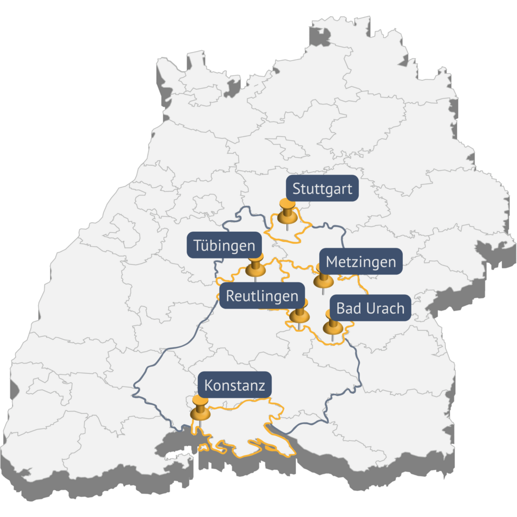 Standorte auf einer Karte