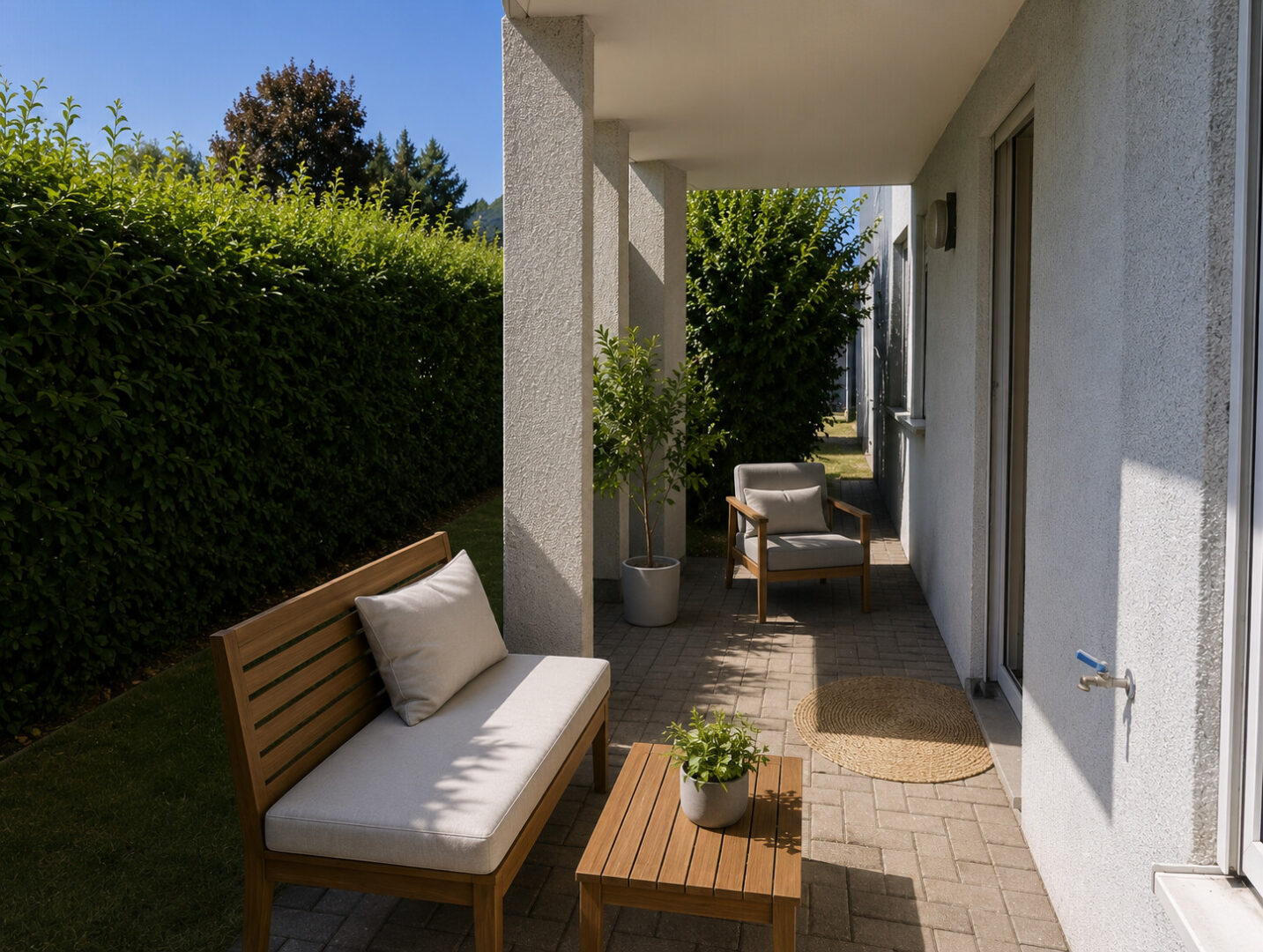 Terrasse mit Gartenanteil