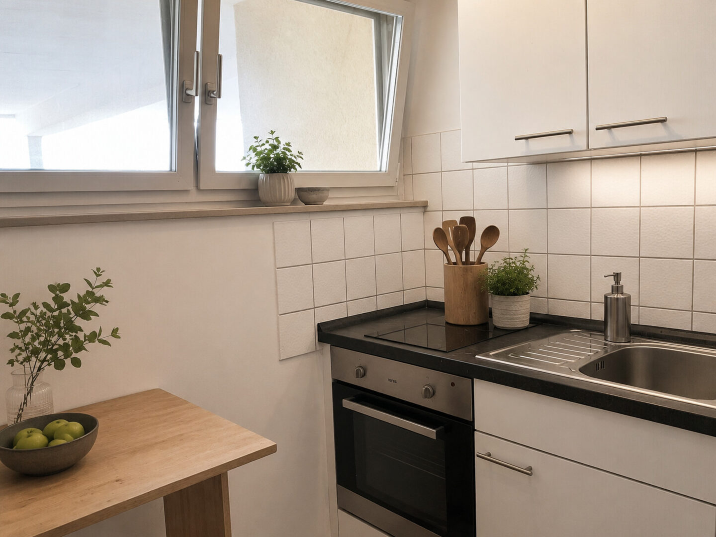 Küche mit Tageslichtfenster (virtuell aufbereitete Darstellung)