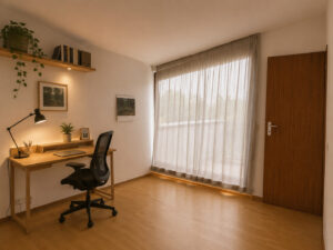 Schlafzimmer mit Blick zum Südbalkon